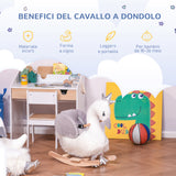 easycomfort easycomfort dondolo giocattolo a forma di cigno bianco e grigio per bambini 18 36 mesi max 40kg legno di pioppo e peluche