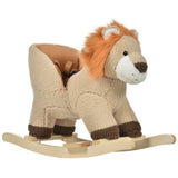 easycomfort easycomfort dondolo giocattolo a forma di leone per bambini 18 36 mesi ruggisce 3 batterie incluse in legno e peluche