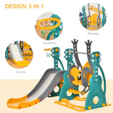 easycomfort easycomfort scivolo per bambini 18 mesi 3 anni con altalena regolabile e canestro in hdpe multicolore 152x149x107cm