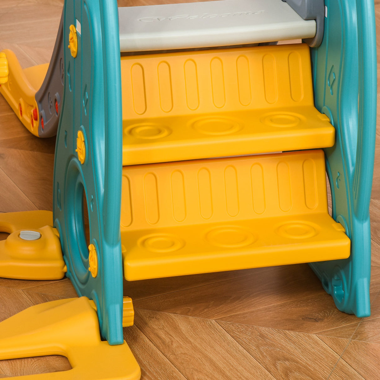 easycomfort easycomfort scivolo per bambini 18 mesi 3 anni con altalena regolabile e canestro in hdpe multicolore 152x149x107cm