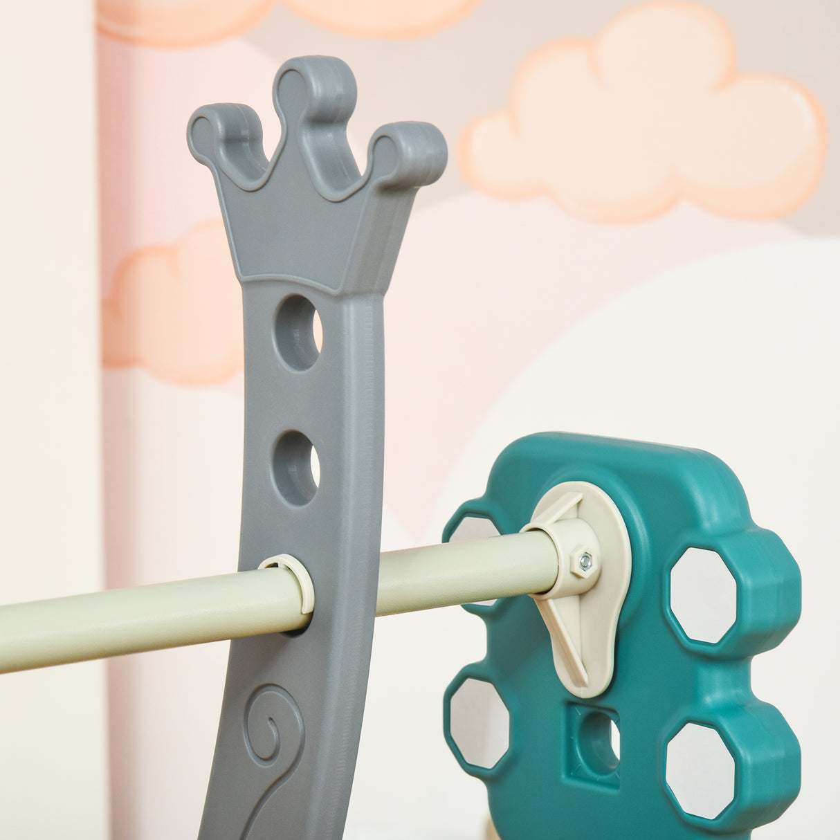 easycomfort easycomfort scivolo per bambini 18 mesi 3 anni con altalena regolabile e canestro in hdpe multicolore 152x149x107cm