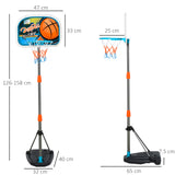 easycomfort easycomfort set canestro per bambini regolabile in altezza con palla da basket base e pompa gonfiaggio inclusi