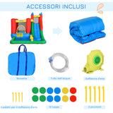easycomfort gioco gonfiabile per bambini 3 8 anni con scivolo e piscina 330x245x215cm