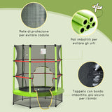 easycomfort tappeto elastico 140cm per bambini da 3 anni con rete di protezione trampolino elastico carico massimo 45kg