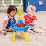 easycomfort easycomfort playset tavolino acqua e sabbia per bambini con 21 accessori set giocattoli tavolo acquatico da spiaggia ed esterni in pp 46x46x72 cm