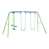 easycomfort easycomfort set altalene da giardino per 4 bambini 1 altalena doppia e 2 altalene singole capacita di peso 45kg altalena 180kg totale 280x140x178cm