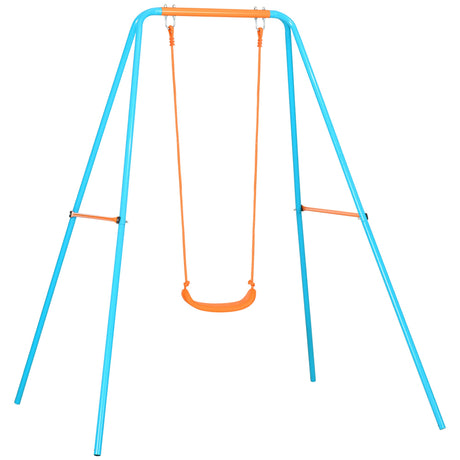 easycomfort easycomfort altalena per bambini 3 8 anni da giardino in acciaio e pe con seggiolino e picchetti 163x145x181 cm