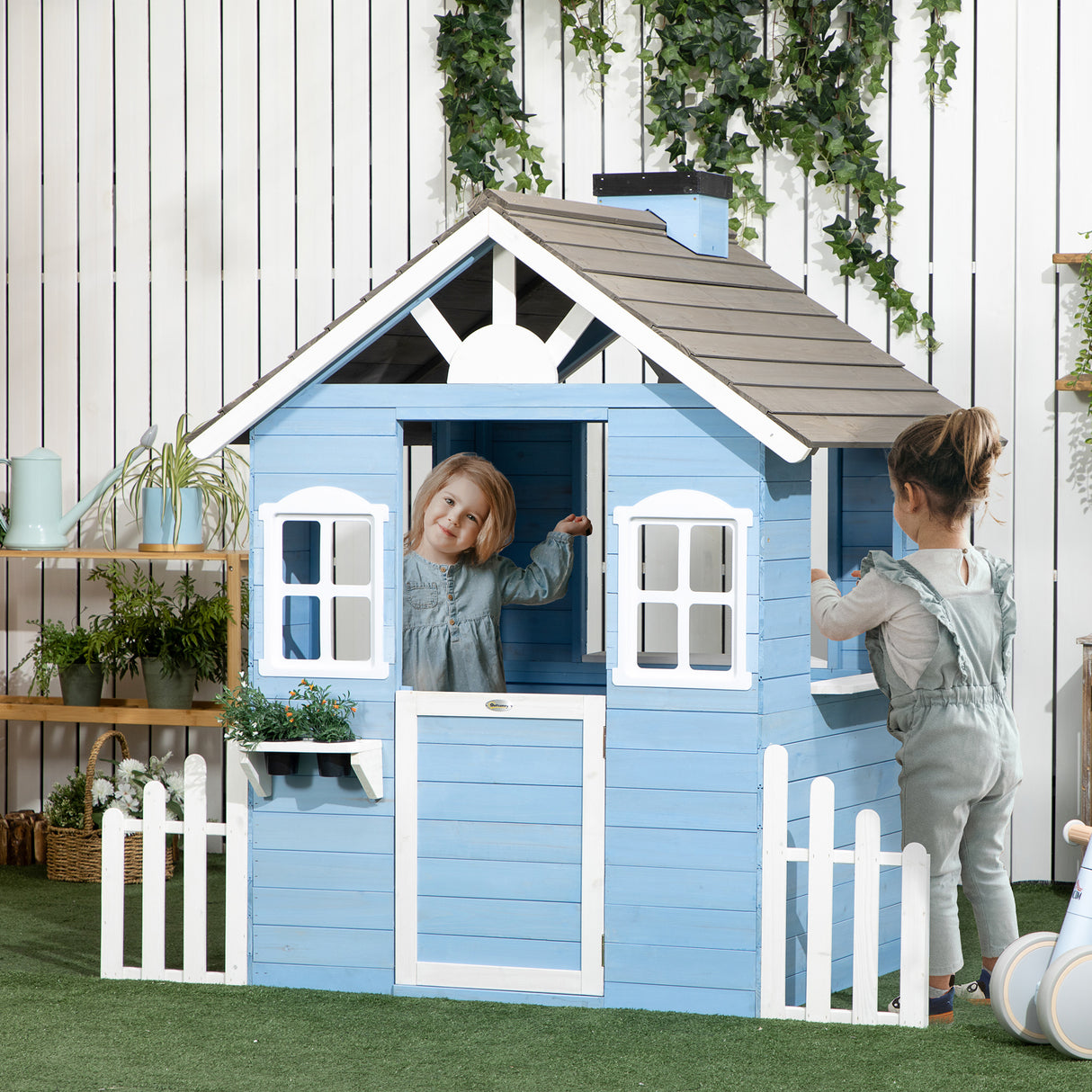 easycomfort easycomfort casetta per bambini in legno da esterno eta 3 7 anni 151x112 5x142cm blu