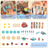 easycomfort easycomfort cucina giocattolo per bambini 3 6 anni caffetteria ristorante con 50 accessori inclusi 79 5 x 33 x 90 5cm