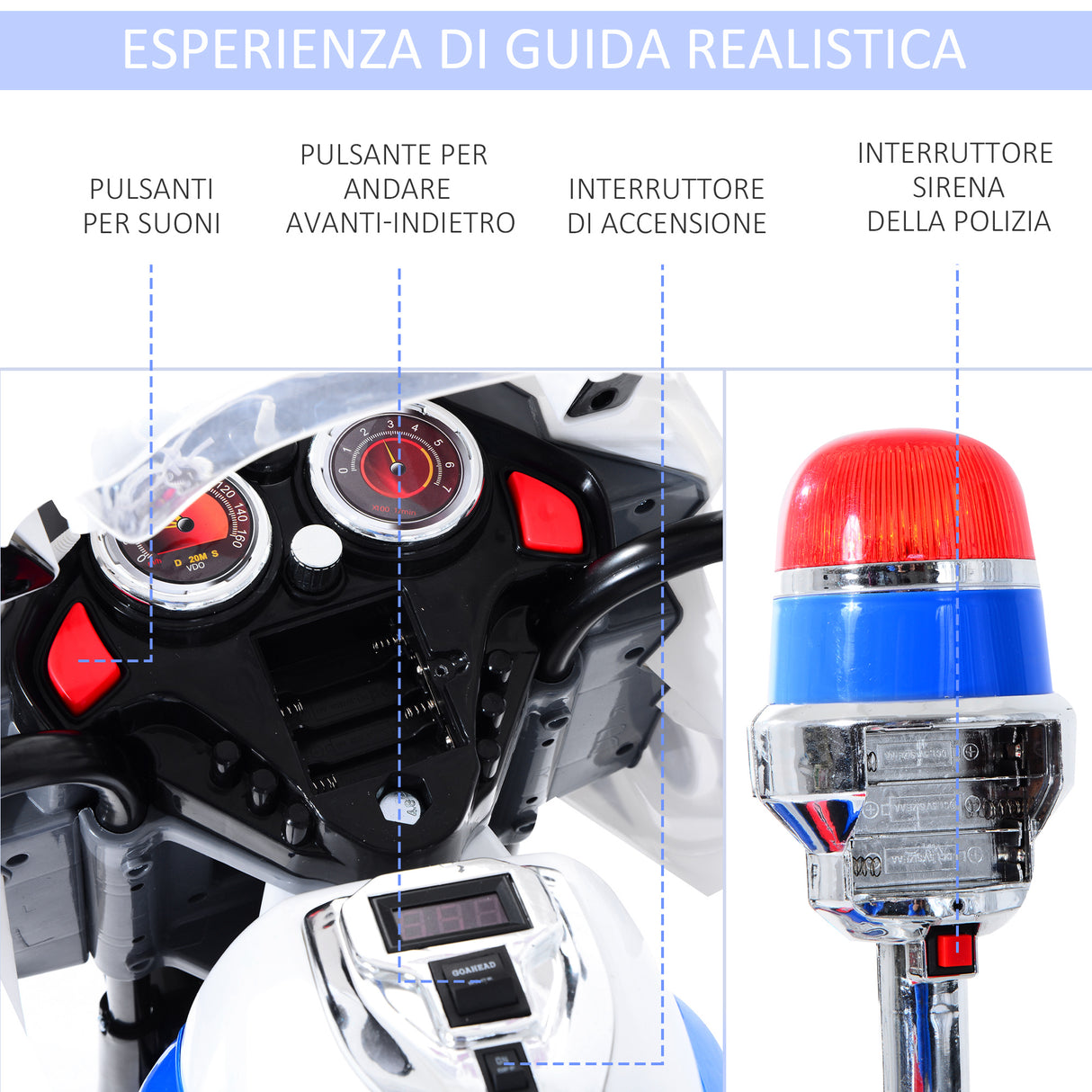 easycomfort easycomfort moto elettrica motoretta per bambini 3 ruote con musica luci 112 51 72 5cm