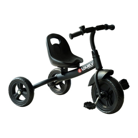easycomfort easycomfort triciclo per bimbo con campanello parafango ruota speciale nero 74x49x55cm