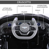 easycomfort easycomfort macchina elettrica per bambini bentley con 2 portiere guida manuale e telecomando fari e suoni 108x60x43cm nero