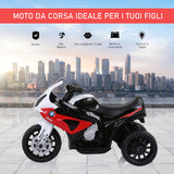 easycomfort easycomfort moto elettrica per bambini max 20kg con licenza bmw 3 ruote batteria ricaricabile 6v bianco rosso 66x37x44cm