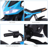easycomfort easycomfort moto elettrica per bambini da 6v con rotelle e fari in pp e metallo 105x52 3x62 3 cm azzurro e nero