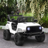 easycomfort easycomfort macchina elettrica per bambini jeep fuoristrada con telecomando e 2 velocita 100x65x72 cm bianco
