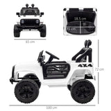 easycomfort easycomfort macchina elettrica per bambini jeep fuoristrada con telecomando e 2 velocita 100x65x72 cm bianco