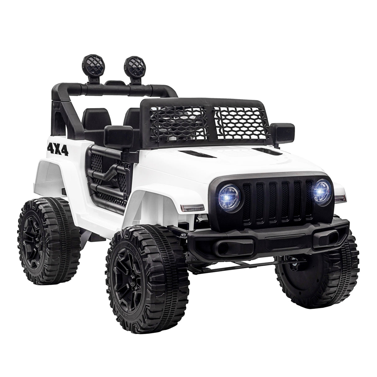 easycomfort easycomfort macchina elettrica per bambini jeep fuoristrada con telecomando e 2 velocita 100x65x72 cm bianco
