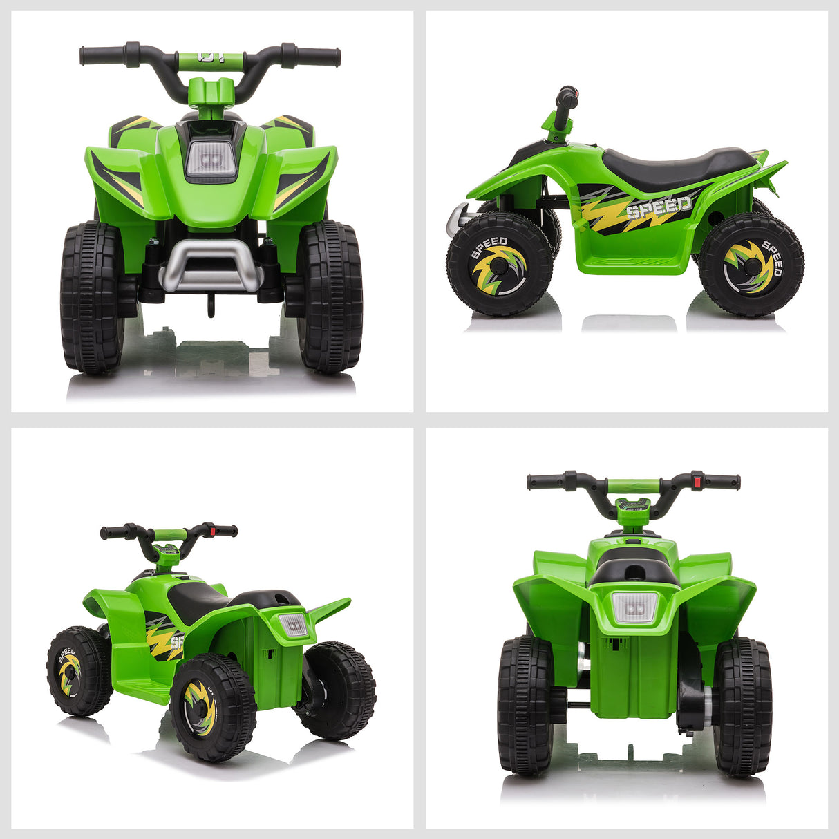 easycomfort easycomfort quad elettrico per bambini con batteria ricaricabile 6v e marcia avanti e indietro 72x40x45 5 cm verde