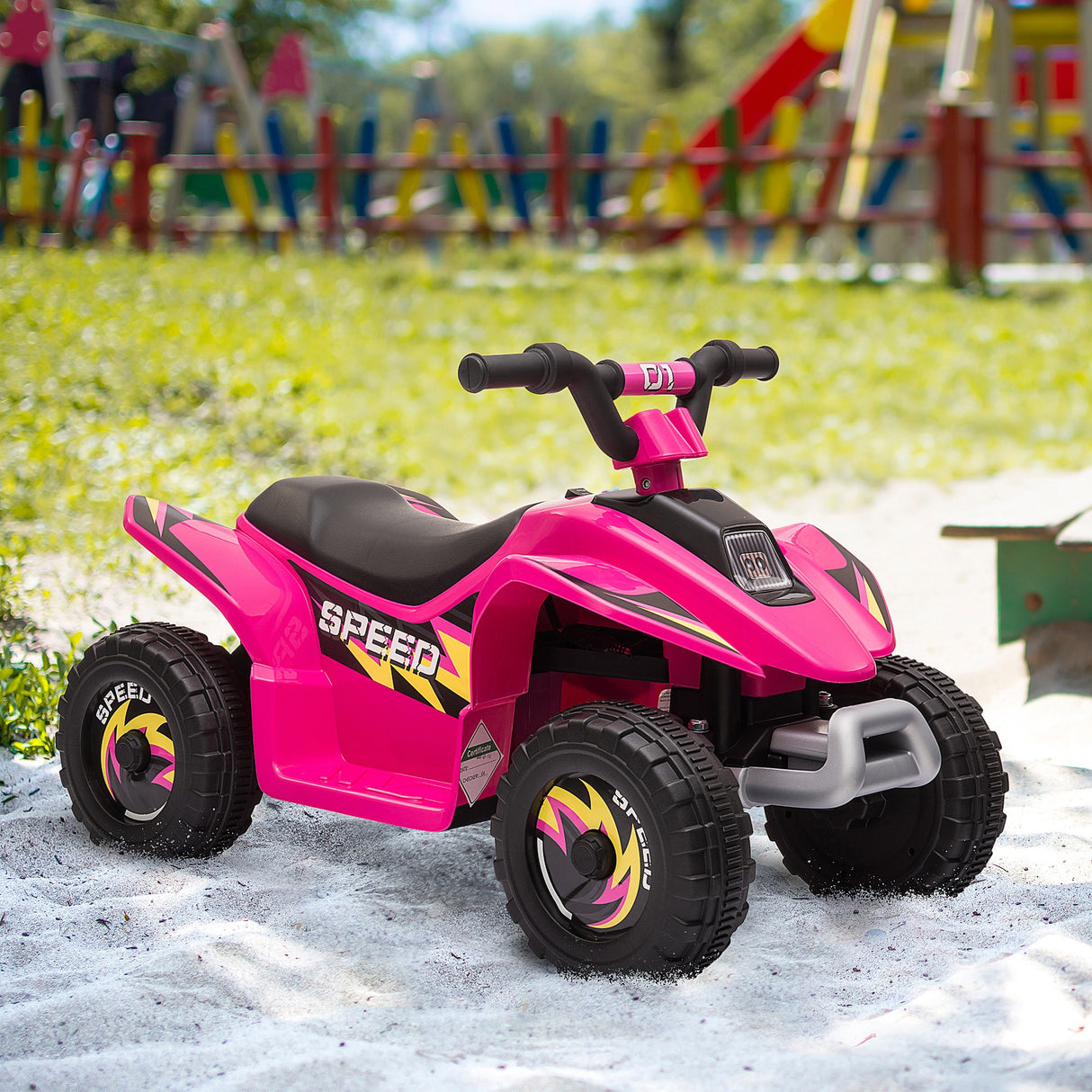 easycomfort easycomfort quad per bambini elettrico con batteria ricaricabile 6v e velocita 2 8 4 6kmh 72x40x45 5 cm rosa