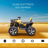 easycomfort easycomfort quad per bambini elettrico 12v con fari e batteria ricaricabile eta 3 5 anni 100x65x73cm giallo