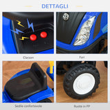 easycomfort easycomfort trattore per bambini cavalcabile con rimorchio rastrello e pala gioco educativo per bimbi 12 36 mesi 91x29x44cm blu