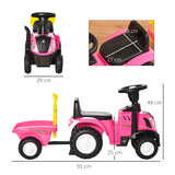 easycomfort easycomfort trattore per bambini cavalcabile con rimorchio rastrello e pala gioco educativo per bimbi 12 36 mesi 91x29x44cm rosa
