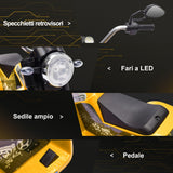 easycomfort easycomfort moto elettrica per bambini a 3 ruote con luci e suoni batteria ricaricabile 6v velocita 2 kmh per bimbi da 18 36 mesi 72cmx57cmx56cm gialla