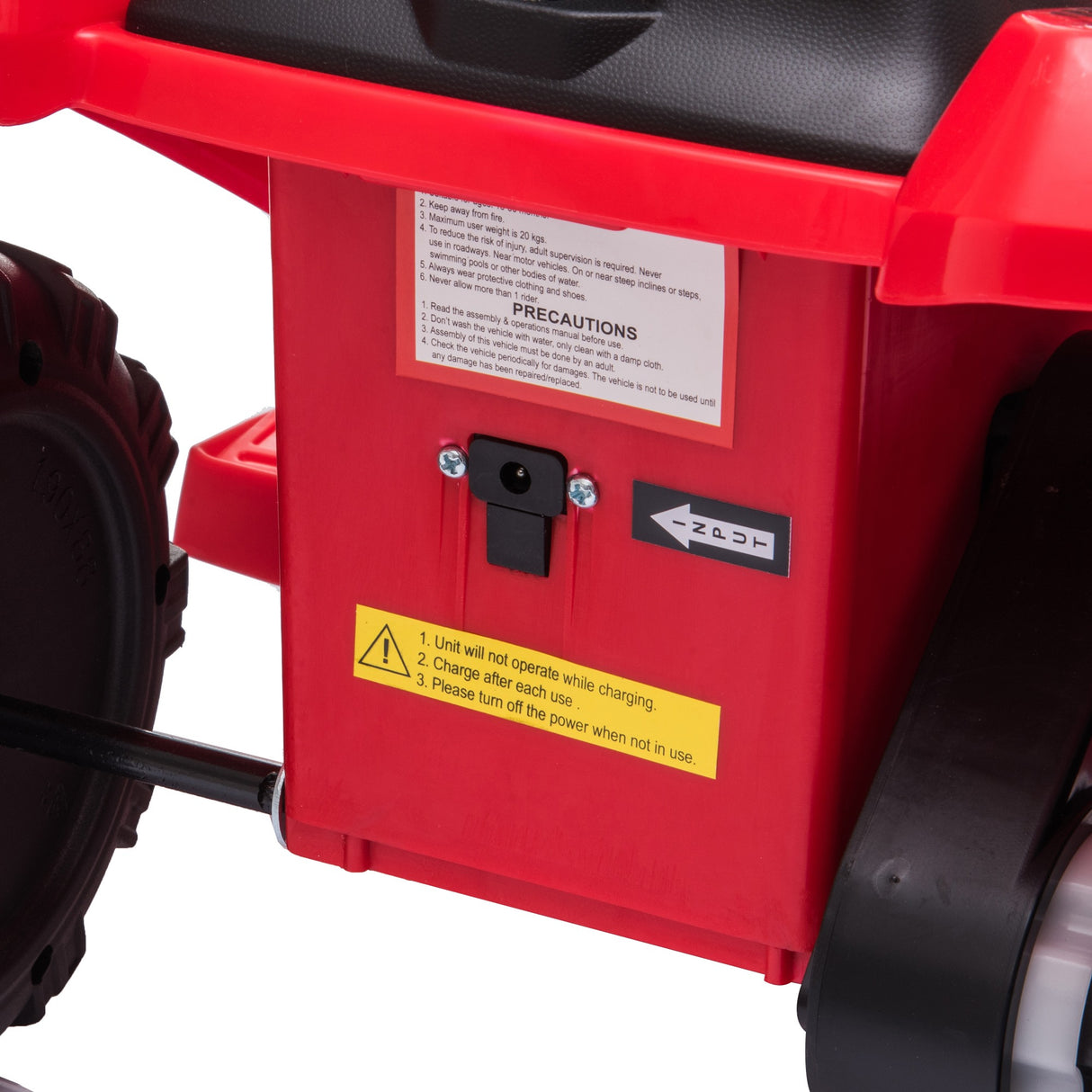 easycomfort easycomfort quad elettrico per bambini con batteria ricaricabile 6v pulsante acceleratore eta 18 36 mesi 70x42x45cm rosso