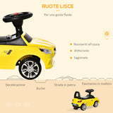 easycomfort easycomfort macchina giocattolo per bambini cavalcabile con volante musiche e fari eta 18 36 mesi 63 5x28x36cm giallo