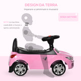 easycomfort easycomfort macchinina per bambini cavalcabile con volante fari e musiche integrate eta 18 36 mesi 63 5x28x36cm rosa