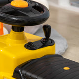 easycomfort easycomfort trattore a pedali per bambini 3 4 anni con muletto e spazio portaoggetti 86x27 5x47 5 cm giallo e nero