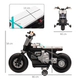 easycomfort easycomfort moto elettrica per bambini 3 5 anni in pp e metallo con rotelle clacson e musica 86x44x58 cm bianca e nera