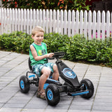 easycomfort easycomfort go kart a pedali per bambini da 5 12 anni con sedile regolabile e ruote in gonfiabili blu