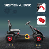 easycomfort easycomfort go kart a pedali per bambini da 5 12 anni con sedile regolabile e ruote in gonfiabili rosso