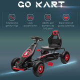 easycomfort easycomfort go kart a pedali per bambini da 5 12 anni con sedile regolabile e ruote in gonfiabili rosso
