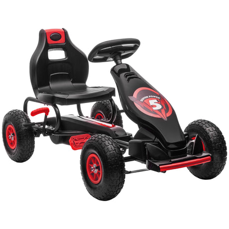 easycomfort easycomfort go kart a pedali per bambini da 5 12 anni con sedile regolabile e ruote in gonfiabili rosso