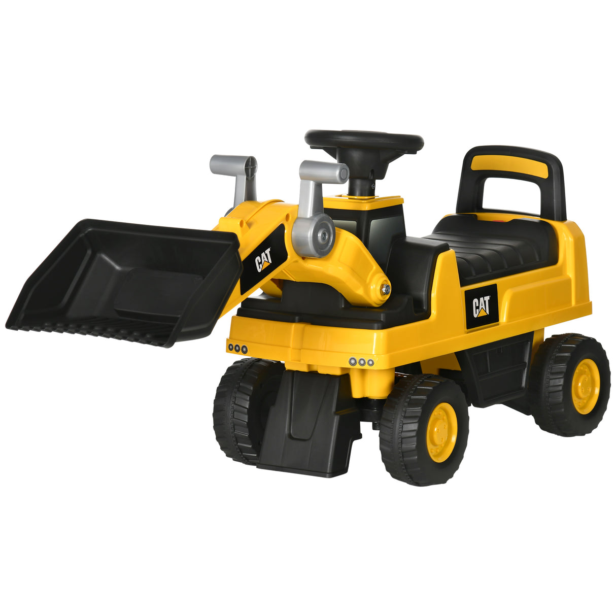 easycomfort easycomfort ruspa giocattolo per bambini 1 3 anni con escavatore e spazio portaoggetti 78x29 5x54 cm giallo e nero