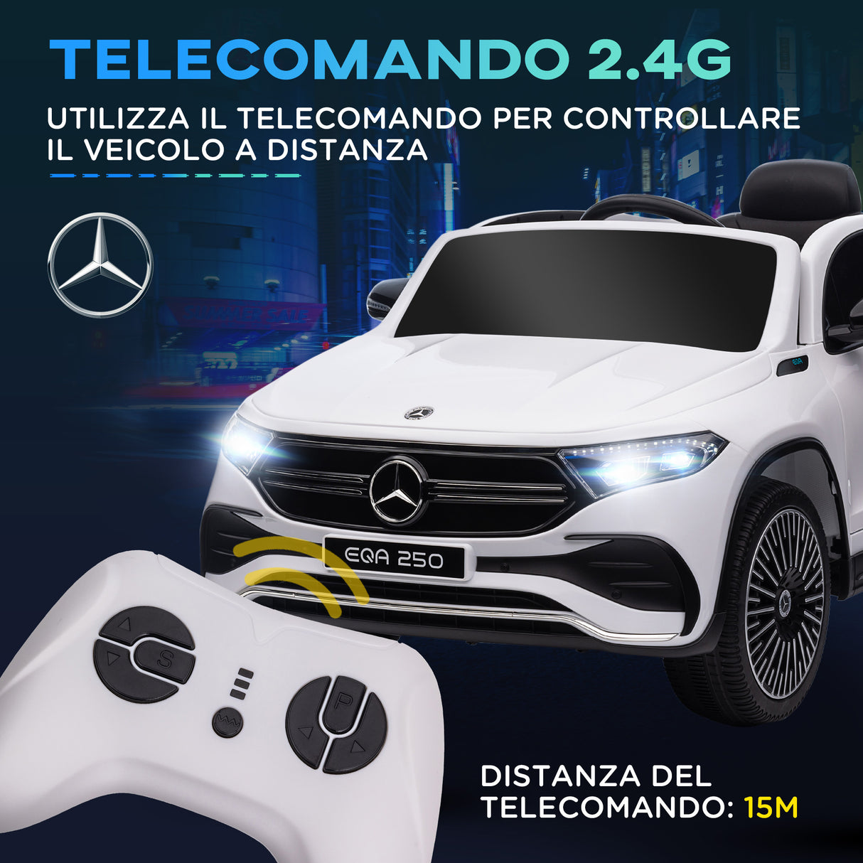 easycomfort easycomfort macchina elettrica per bambini 3 8 anni con telecomando fari e clacson 111 5x69x52 5 cm bianca e nera