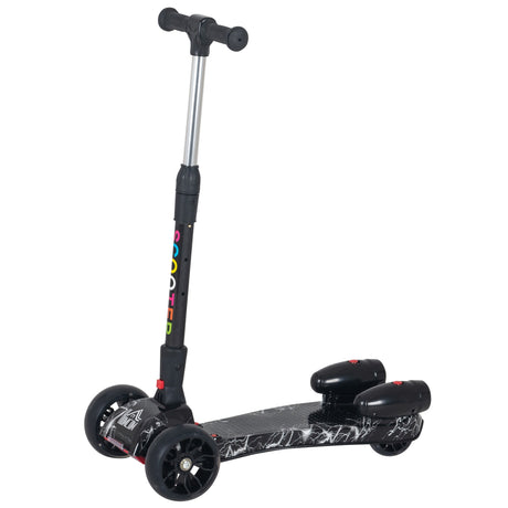 easycomfort easycomfort monopattino a 3 ruote per bambini piccoli 3 6 anni pieghevole regolabile con musica ruote luminose e razzi nero