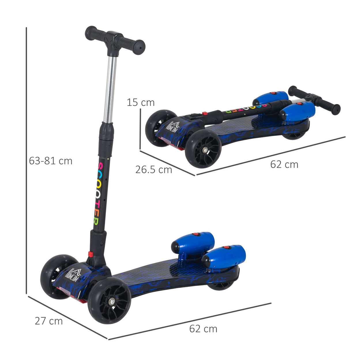 easycomfort easycomfort monopattino pieghevole e regolabile per bambini piccoli 3 8 anni blu