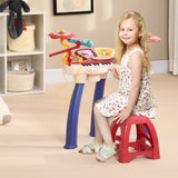 easycomfort easycomfort pianola per bambini 3 6 anni con sgabello microfono tamburo e bacchette in pp e abs 74x32 2x71 cm