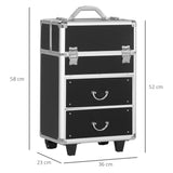 easycomfort easycomfort trolley valigetta porta trucchi professionale blocco con 2 chiavi e ruote nero 36x23x52cm