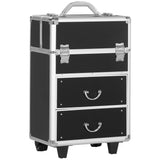 easycomfort easycomfort trolley valigetta porta trucchi professionale blocco con 2 chiavi e ruote nero 36x23x52cm