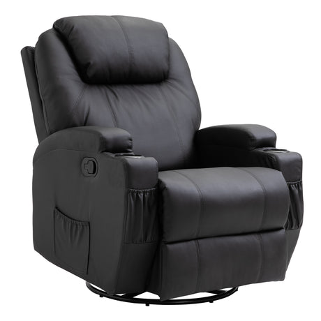easycomfort easycomfort poltrona relax massaggiante con 8 punti 5 modalita e 2 intensita reclinabile con poggiapiedi e girevole 84x92x109cm nero