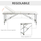 easycomfort lettino massaggi portatile pieghevole e professionale in alluminio bianco 215x60x61 84cm