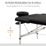 easycomfort easycomfort lettino massaggio pieghevole in legno altezza regolabile e custodia da trasporto per estetista e terapista nero