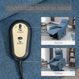easycomfort easycomfort poltrona relax alzapersona con 8 punti massaggio reclinazione a 135 e 2 telecomandi blu