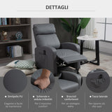 easycomfort easycomfort poltrona relax massaggiante con telecomando e 8 programmi reclinazione e poggiapiedi 68x88x98cm grigio