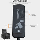 easycomfort easycomfort poltrona relax massaggiante con telecomando e 8 programmi reclinazione e poggiapiedi 68x88x98cm grigio