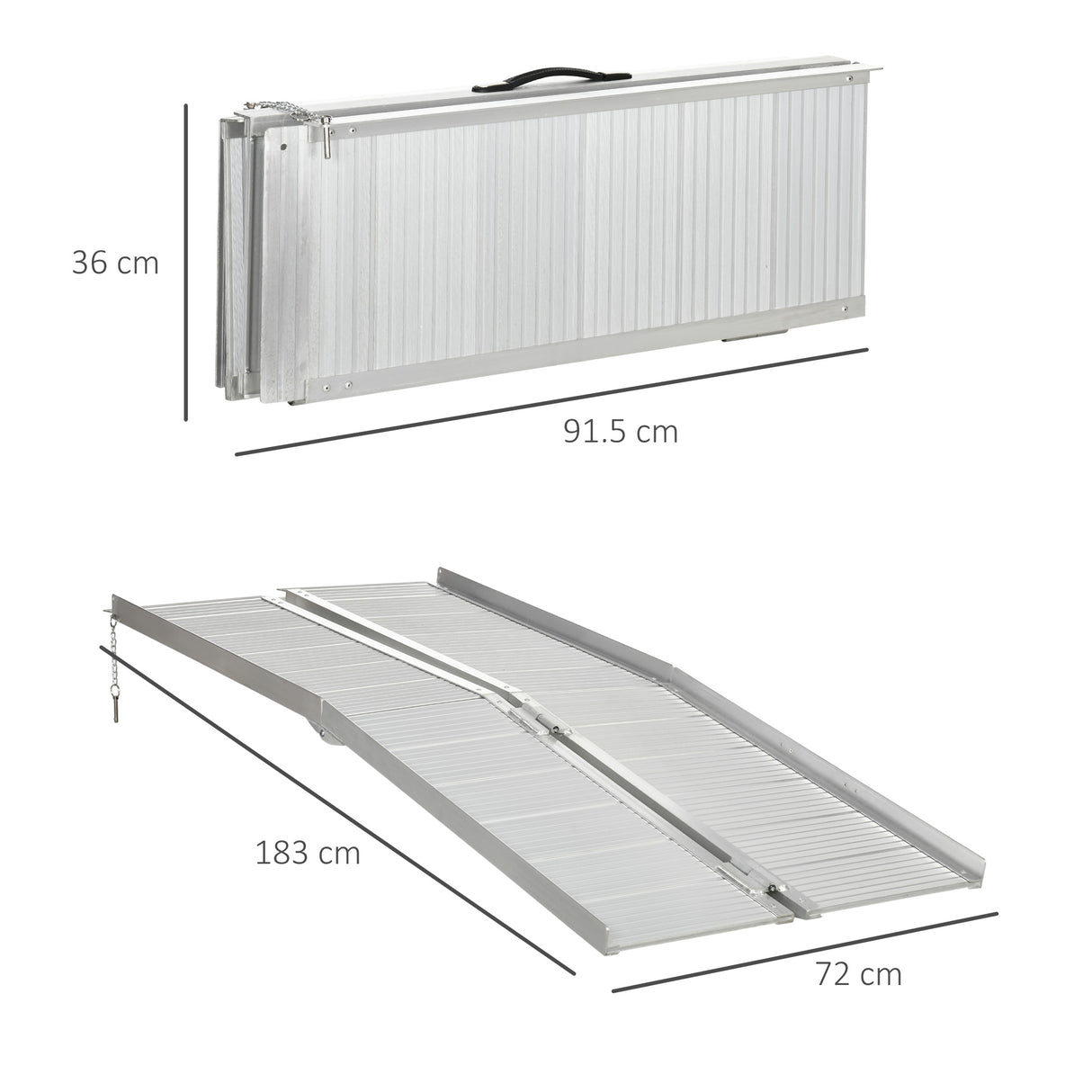 easycomfort easycomfort rampa per sedia a rotelle in lega di alluminio antiscivolo capacita 272kg 183x72x5cm